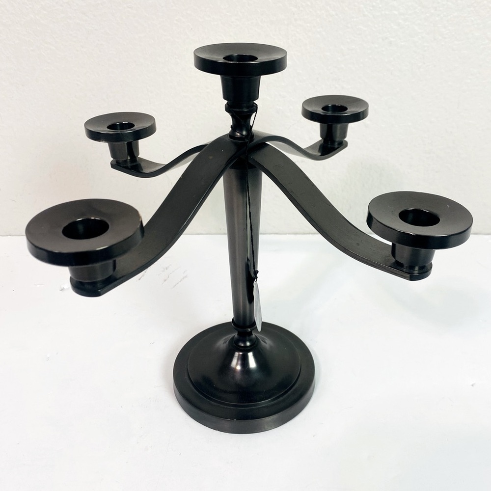 Restoration Hardware Black Northend Candelabra 5 Taper Candle 11” x 13”